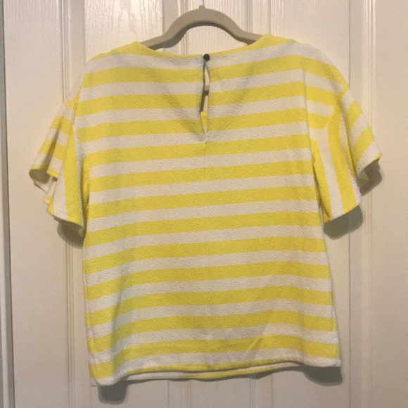 Anthropologie Striped Boxy Flutter Sleeve Shirt - Picture 3 of 4